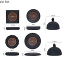 Axya Rock Texture Cement Sushi Dessert Plate Set - Restaurant Specialty Tableware