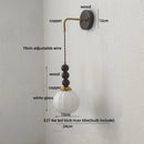 Axyaa Vintage Glass Ball LED Wall Sconce - Adjustable Amber Light Fixtures