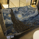 Axyaa Knitted Starry Night Throw Blanket with Tassels for Home Decor