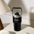 Axyaa 20oz Double Wall Insulated Thermos Cup with Straw, Portable Car Coffee Mug