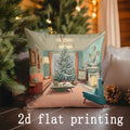 Axyaa Festive Santa & Christmas Tree Pillow Covers - Sofa, Bedroom, Car Pillow Cover