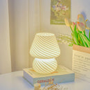 Axya LED Striped Mushroom Table Lamp - Korean Ins Style Desk Decor