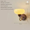 Axyaa Neoclassical Wood Wall Sconce with High CRI Japanese Glass Bedside Lamp