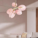 Axyaa Pink Glass Tulip Bud Pendant Chandelier