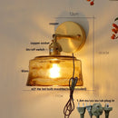 Axyaa Amber Vintage LED Wall Light Up Down Rotate Pull Chain Switch Bedside Lamp