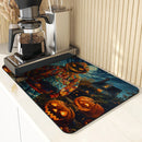 Axyaa Halloween House Coffee Absorbent Dish Drying Mat