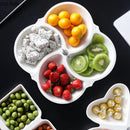 Axya Ceramic Fruit Plate Multi Grid for Snacks & Storage, Household Tableware Tray