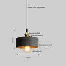 Axyaa Nordic Cement LED Pendant Light with Copper Socket, Adjustable Wire - 180cm