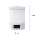 Axyaa Night Lamp Clock LED Remote Control USB Rechargeable 3 Colors Bedside Lamp