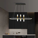 Axyaa Modern Oval Iron Chandelier: Designer Minimalist Restaurant Island Decor Light