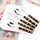Axyaa Bamboo Handle Stainless Steel Cutlery Set