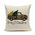 Axyaa Christmas Pickup Trucks Linen Cushion Covers 45x45 for Modern Home Decor