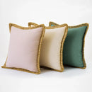 Axyaa Linen Farmhouse Cushion Cover with Hemp Rope Edging - 45x45cm