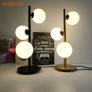 Axyaa Glass Ball LED Table Lamp Gold Black Iron Art Decor Lighting