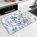 Axyaa Solid Color Dish Drying Mat: Heat Resistant Non-slip Kitchen Drain Pad
