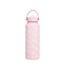 Axyaa Pink Daisy Insulated Stainless Steel Water Bottle