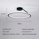 Axyaa Modern LED Round Ring Ceiling Chandelier Aluminum Dimmable Bedroom Light Fixtures