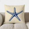 Axyaa Blue Starfish Pattern Throw Pillow Cover