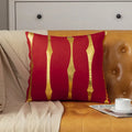 Axyaa Velvet Gold Geometric Pillowcase - 45X45 Decor Sofa Throw Pillow Cover