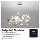 Axyaa Gold Branches Chandelier With Porcelain Leaves - Luxury Living Room Decor