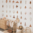 Axyaa Woodland Trees Wall Stickers - Nordic Ins Boho Decoration for Home, Nursery, and Kids