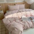 Axyaa Nordic Pink Stripes Cotton Duvet Cover 150x200 Girl's Room Comforter Set