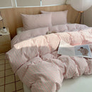 Axyaa Nordic Pink Stripes Cotton Duvet Cover 150x200 Girl's Room Comforter Set