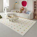 Axyaa Rainbow Dopamine Plush Rug Cream Thick Fluffy Soft Living Room Bedroom Carpet