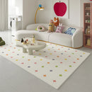 Axyaa Rainbow Dopamine Plush Rug Cream Thick Fluffy Soft Living Room Bedroom Carpet