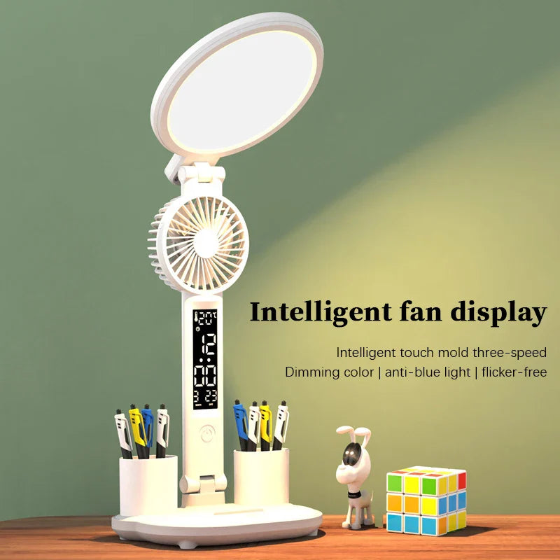 Axya LED Table Lamp with Fan, Dimmable & Portable Night Light