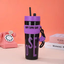 Axyaa 900ml Gym Water Bottle with Straw Keychain: Portable, Leakproof, BPA-Free