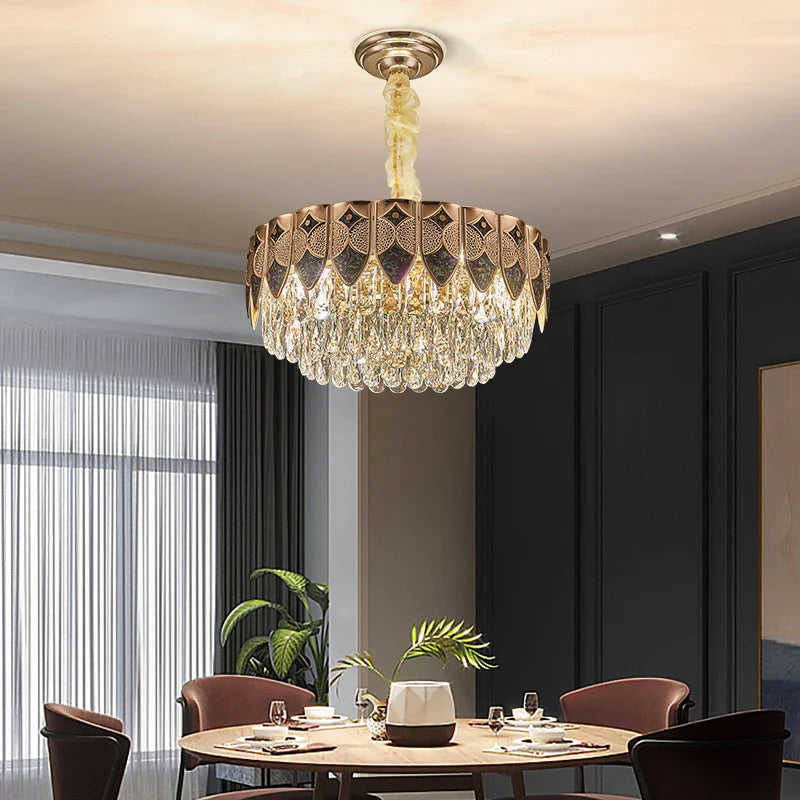 Axyaa Crystal Chandelier: Modern Simple Fashion Living Room Lighting