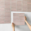 3D Pink Tile Stickers by Axyaa | Self-adhesive for Kitchen & Bathroom | Water Mold Resistant