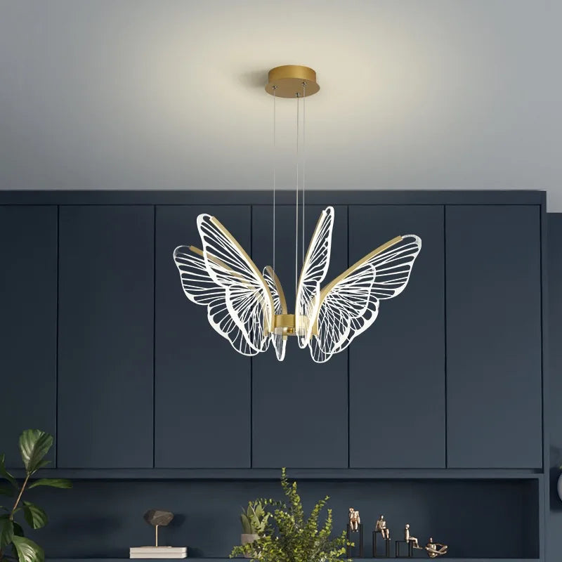 Modern LED Butterfly Chandelier by Axyaa - Elegant Lighting Fixture for Home Decor