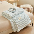 Axyaa Flannel Rabbit Fur Throw Blanket for Sofa, Soft & Cozy Winter Nap Blanket