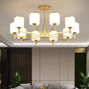 Axya Glass Chandelier LED Hanging Light for Living Room Decor
