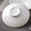 Axyaa Ceramic Tableware Set - White Salad Soup Pasta Dessert Plates