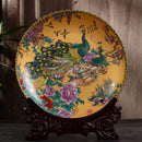 Axyaa Ceramic Plate Ornaments with Base: Modern Home Decor, Flower Arrangement Craft