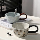 Axyaa Hand-painted Flower Ceramic Coffee Cup - Cute Style Porcelain Mug