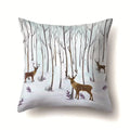 Axyaa Winter Snow Scene Print Pillow Cover for Home Decor 45X45CM