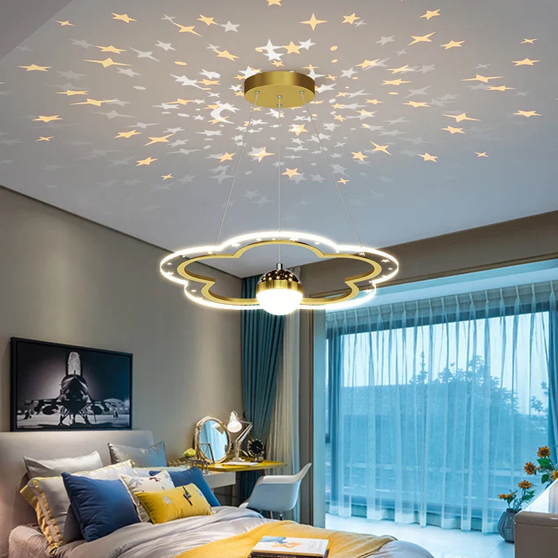 Axyaa Star Chandelier: Modern LED Kids Room Lighting Fixtures