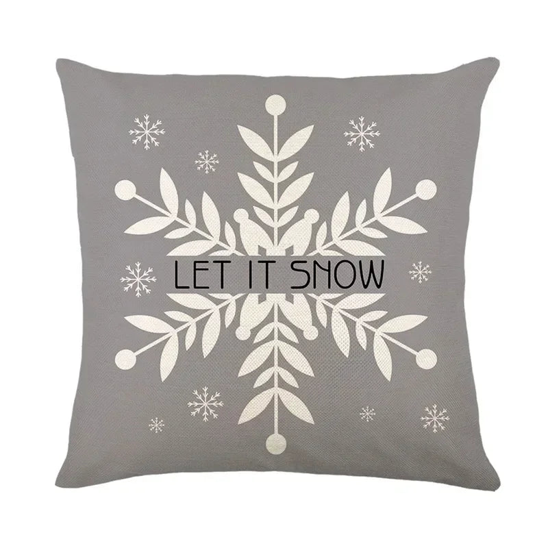 Axyaa Christmas Deer Snowflake Pillow Cover for Stylish Home Decor