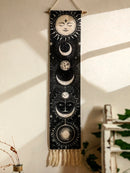 Axyaa Moon Phase Celestial Wall Hanging Tapestry with Tassel