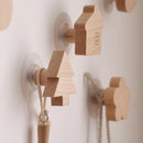 Axyaa Wooden Animal Star Moon Wall Hooks - Creative Room Decor & Key Holder