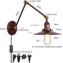 Axyaa Rustic Vintage LED Wall Lamps Pull Chain Switch for Stair Light Fixtures