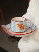Axya Ceramic Coffee Mugs, Couple Drinkware Set for Afternoon Tea and Milk