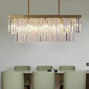 Axyaa Nordic Crystal Rectangle Chandelier - Luxury Pendant Light for Kitchen Island