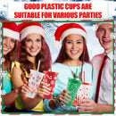 Axyaa Christmas PP Straw Cup 710ML 24OZ Reusable Santa Party Water Bottle Juice Coffee Milk Cup