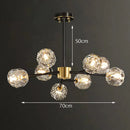 Axyaa Crystal Sphere Chandelier: Adjustable Metal Molecular Ceiling Light for Luxury Ambience