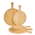 Axyaa Pine Wood Pizza Cutting Board with Handle